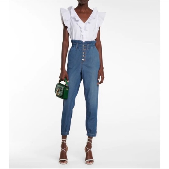 Veronica Beard Tapered Paperbag Jeans Blue Size 26/2 - Picture 3 of 16